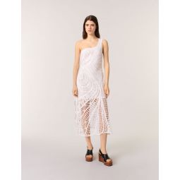 Asymmetrical crochet maxi dress
