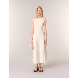 Beaded pointelle knit maxi dress