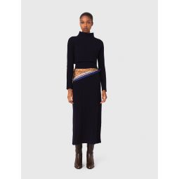 Knit maxi dress with removable sweater