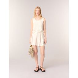 Crochet-knit sleeveless top