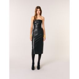 Bustier leather midi dress