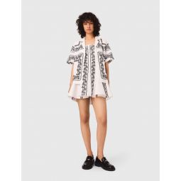 Short-sleeved embroidered shirt