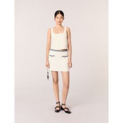 Short skirt with contrasting trim