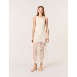 Beaded crochet maxi dress