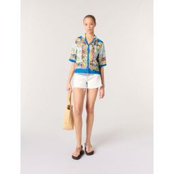 Patterned cropped shirt