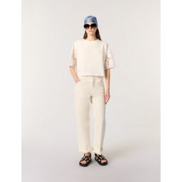 T-shirt with crochet sleeves