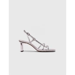 Metallic strappy heeled sandals