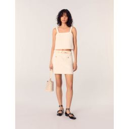 Tweed-effect knitted skirt