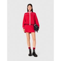 Zipped cardigan with elastic waist