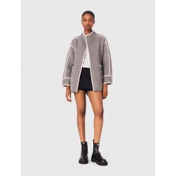 Double-faced coat with trim