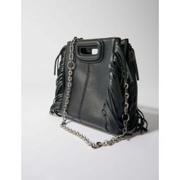 M mini leather bag with fringes