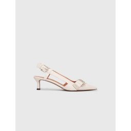 Double buckle slingback pump