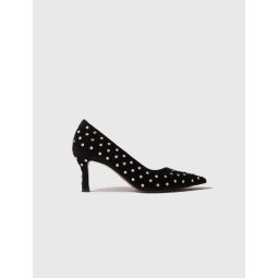 Rhinestone pumps with pointed toes