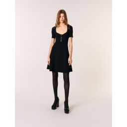 Rib knit mini dress