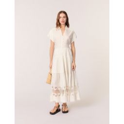 Embroidered ruffled maxi dress