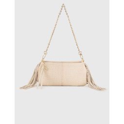 Miss M raffia-look clutch bag