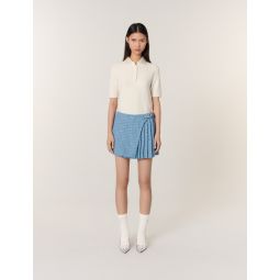 Pleated tweed skort
