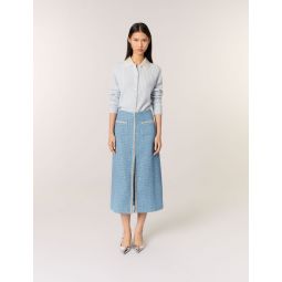 Sequin tweed midi skirt