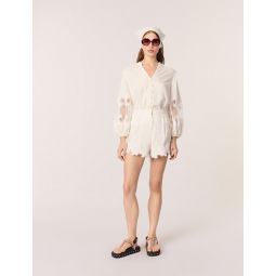 Embroidered floral shorts