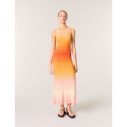 Tie-dye knit maxi dress