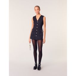 Layered-effect wool-blend jumpsuit