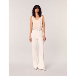 Wide-leg rhinestone jeans