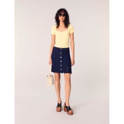 Woven knit short skirt