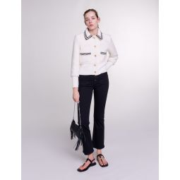 Contrasting tweed-style jacket