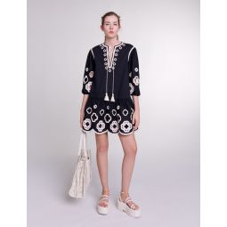 Short embroidered tunic dress