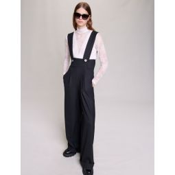 Wide-leg trousers with braces