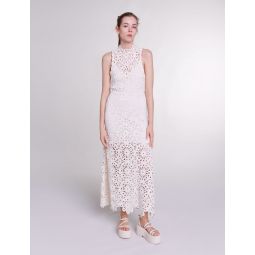 Beaded crochet maxi dress