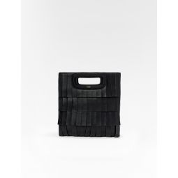Leather M bag with fringing