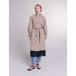 Contrast trench coat
