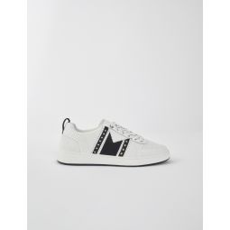 Black and white leather sneakers