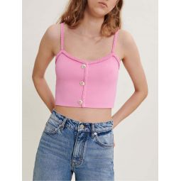 Knit crop top with straps