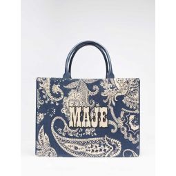 Jute tote bag with paisley pattern