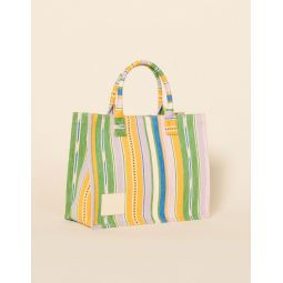 Tote bag in striped canvas