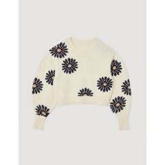 Floral knit sweater