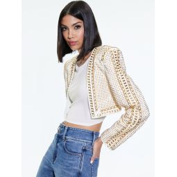 MAIRA CROPPED JACKET WITH CHAIN TRIM