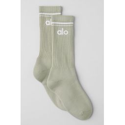 Unisex Throwback Sock - Limestone/White
