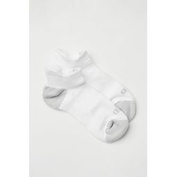 Womens Performance Tab Sock - White/Dove Grey