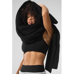 Merino Wool Oversized Scarf - Black