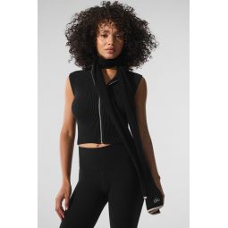 Cashmere Light Frosted Scarf - Black/Ivory