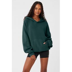 Scholar Hooded Sweater - Midnight Green