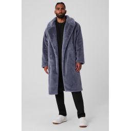Oversized Faux Fur Trench - Fog