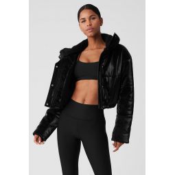 Orion Cropped Puffer - Black
