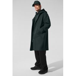 Rain Or Shine Long Coat - Charcoal Green