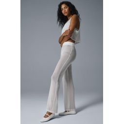 Striped Mesh Tropical Nights Flare Pant - Ivory