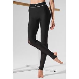 Airlift Mesh High-Waist Darling Stirrup Legging - Black