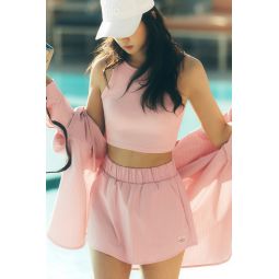 Pinstripe Daylight Mini Skirt - Pink Quartz/Ivory